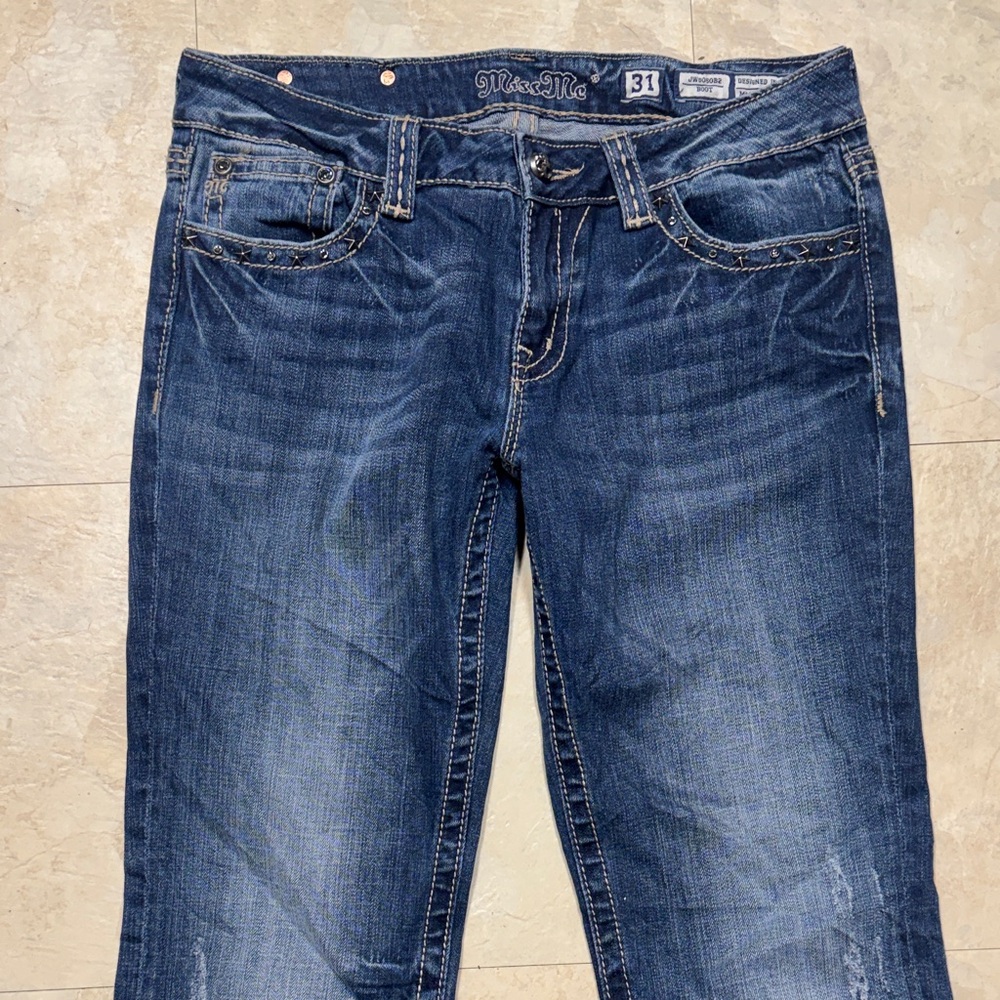 Miss Me Size 31 Dark Boot Cut Jeans embellished Y2K - Picture 3 of 12